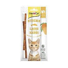 Ласощі GimCat Superfood Duo-Sticks М’ясні палички для котів, з лососем та манго, 3 шт по 5 г