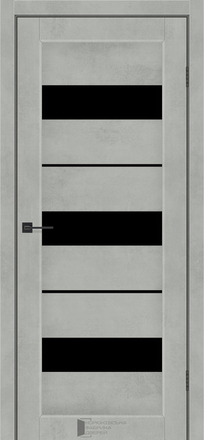 Двері міжкімнатні КФД/ KFD SECRET Альба лайн з чорним склом, фото 1