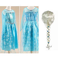 Платье Эльзы +парик, платье детское, платье для девочки , платье Эльзы детское