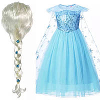 Платье Эльзы +парик, платье детское, платье для девочки , платье Эльзы детское