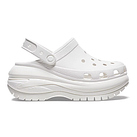 Crocs Mega Crush Clog White Original женские, Кроксы мега краш на платформе оригинал женские белые с коробкой