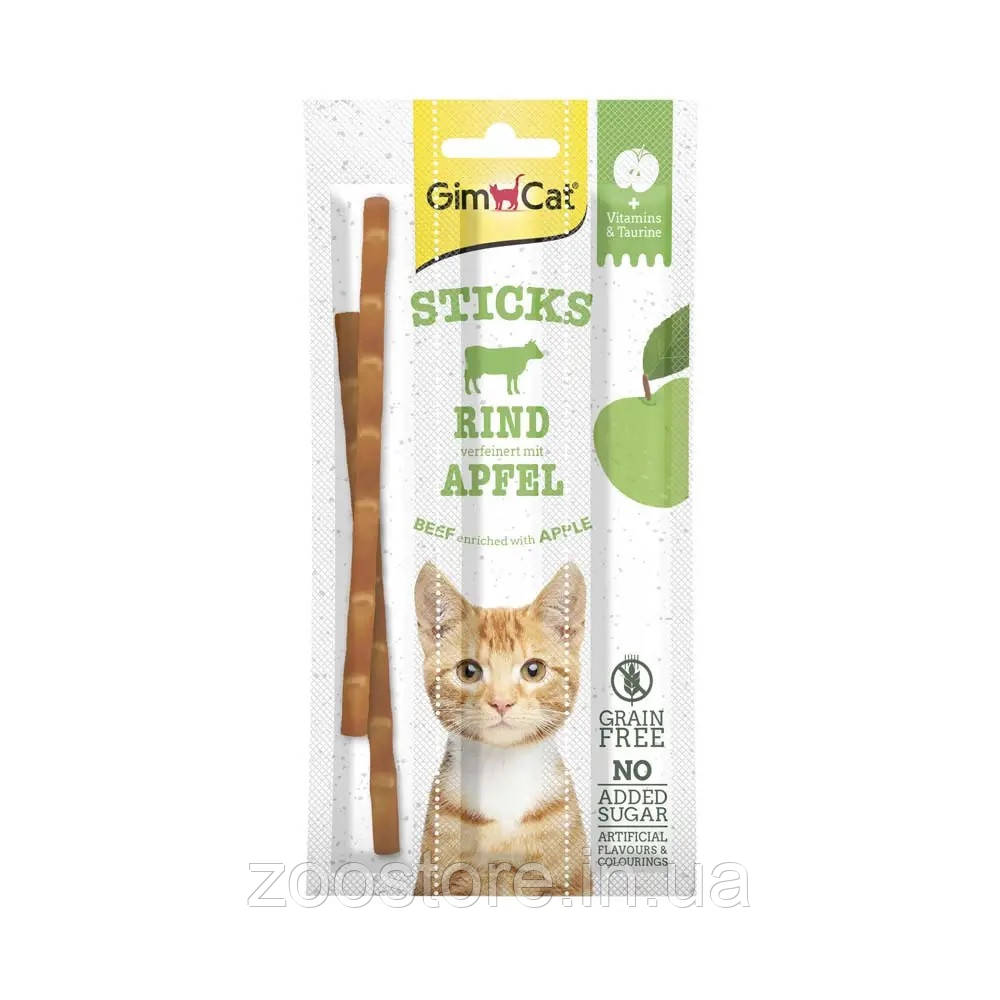 Ласощі GimCat Superfood Duo-Sticks М’ясні палички для котів, яловичина та яблука, 3 шт по 5 г