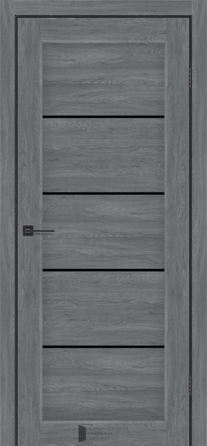 Двері міжкімнатні КФД/KFD VENA Бук графіт — Чорне скло, фото 1