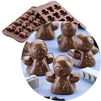 Форма для шоколада Silikomart силиконовая "Человечки-настроение", 33х34х17 мм., 12 шт., 96 мл. ( .FW:
