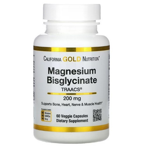 Вітаміни і мінерали California Gold Nutrition Magnesium Bisglycinate 200 mg (60 капсул.)