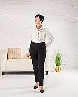 Женские укороченные брюки Марсела черные, демисезонные классические брюки