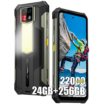 Смартфон Ulefone Armor 24 Black 12/256 GB Helio G96 NFC 22000 мА·год IP68 Подарунок — Скло