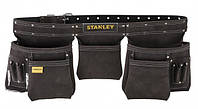 Пояс для инструмента Stanley, карман, 5 отделений, прочная качественная кожа, металлический держатель для