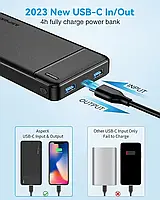 PowerBank Повербанк зарядний пристрій AsperX, PD 22.5W 15000mAh Fast Charging, [Заряджайте 3 пристрої