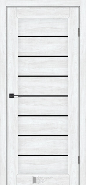 Двері міжкімнатні КФД/ KFD PANAMA Бук шале з чорним склом, фото 1