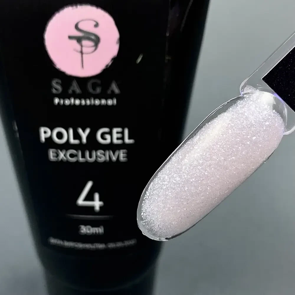 SAGA Полигель з шимером Professional EXCLUSIVE №4 30 мл, фото 1