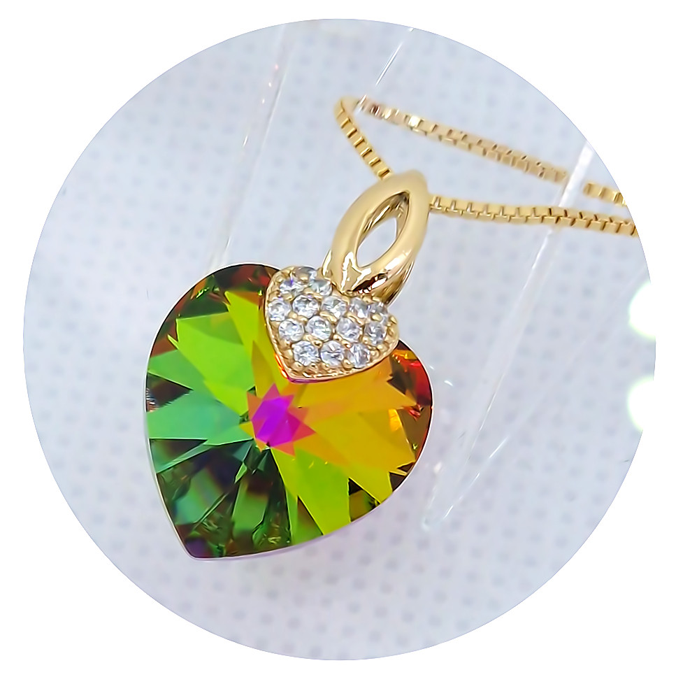 Кулон на ланцюжку XР. Позолота 18К. Камені: Swarovski та циркон. Довжина ланцюжка: 40-45 см. Квадратний джгут