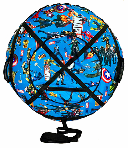 Тюбінг, ватрушка, надувні санки 100 см. "Марвел синій" До 115 кг., фото 1