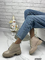 Женские зимние ботинки - Irma, натуральная кожа в цвете мокко.