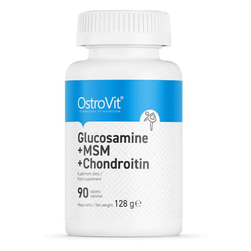 Для суглобів та зв'язок OstroVit Glucosamine + Msm + Chondroitin 90 tab