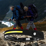 Ліхтар налобний світлодіодний BAILONG BL-G28 XPE+COB USB зарядка+датчик руху, фото 3