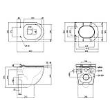 Унітаз підвісний Qtap Robin New безобідковий з сідінням Soft-close QT1333046ENRMB, фото 2