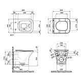 Унітаз підвісний Qtap Presto безобідковий з сідінням Soft-close QT24332615EW, фото 2