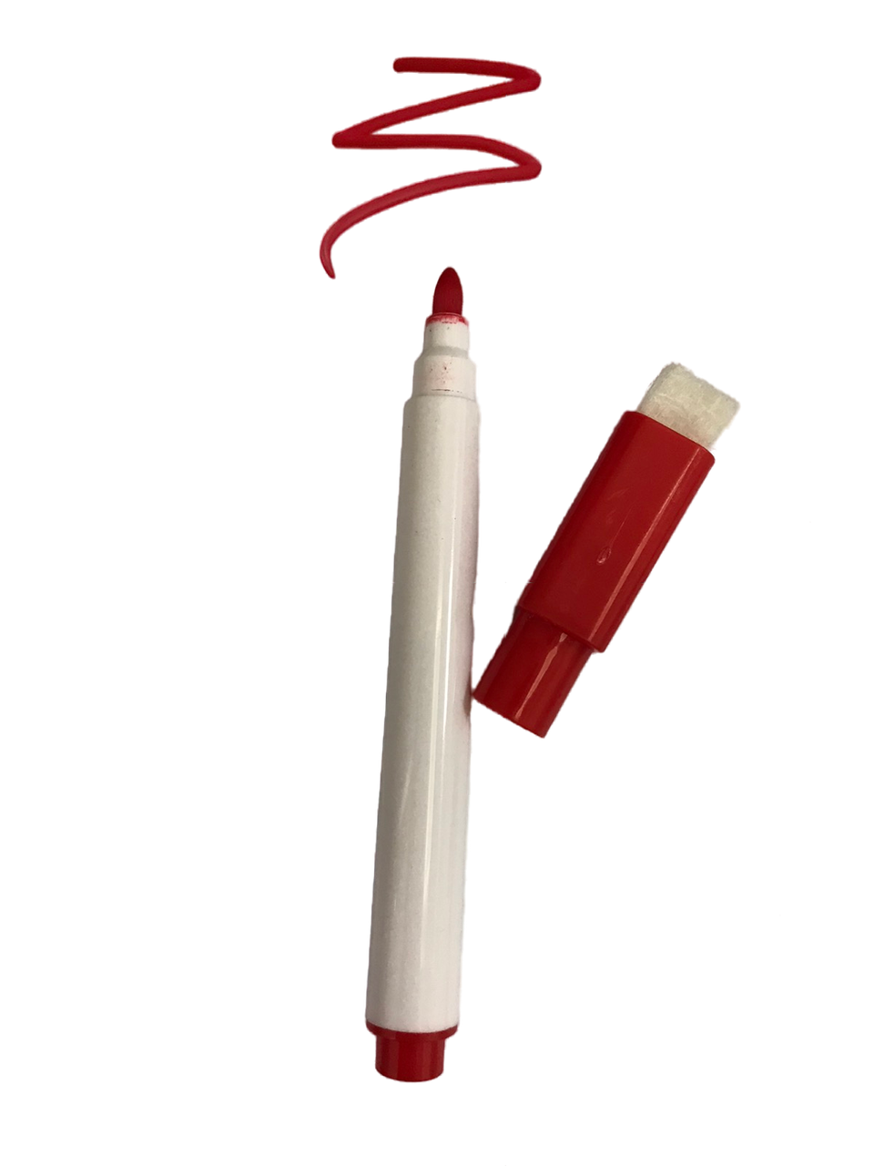 Маркер для білої дошки з фетровою гумкою на ковпачку, колір - червоний, фото 1