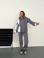Женский теплый спортивный костюм хлопковый из трехнитки на мягком флисе