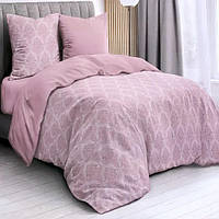 Комплект постільної білизни двуспальний максі TIROTEX Рожеві Вензеля сатин