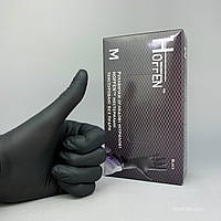 Нитриловые перчатки Hoff Medical&HOFFEN размер M, цвет черный, 100 шт