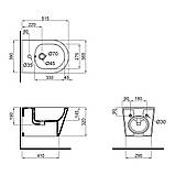 Біде підвісне Qtap Swan 520х360х320 White QT16555378W, фото 2