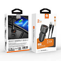 Автомобільний зарядний пристрій WUW T77 2 USB 2.4A + кабель Micro-USB