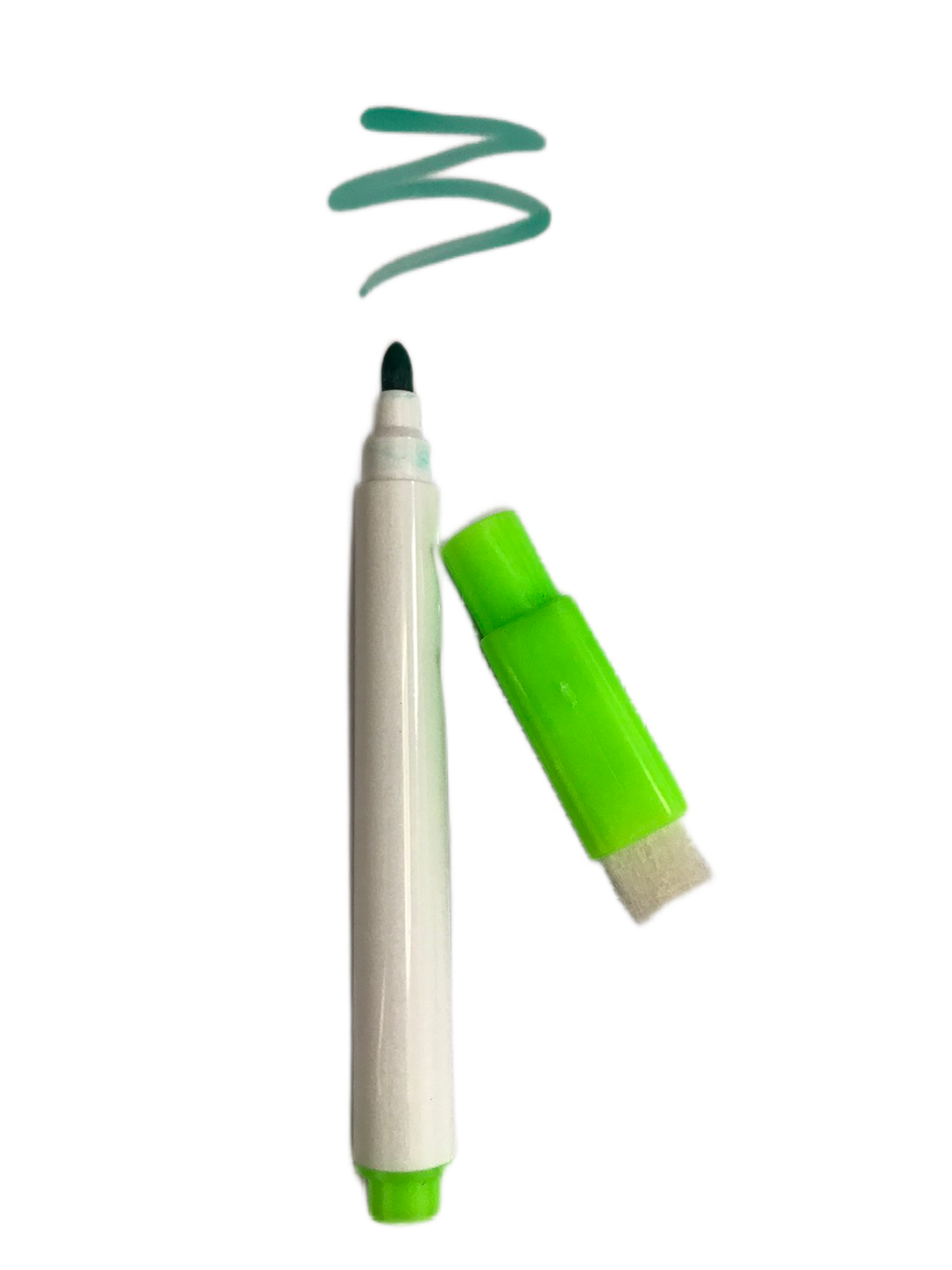 Маркер для білої дошки з фетровою гумкою на ковпачку, колір - зелений, фото 1