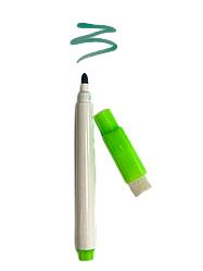 Маркер для білої дошки з фетровою гумкою на ковпачку, колір - зелений