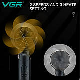 Фен для волосся дорожній VGR V-439 Чорний | Складаний портативний фен для укладання, фото 5