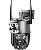 Камера відеоспостереження, вулична IP WIFI 4G SC03 V380Pro (4MPx+4MPxIP66), Поворотна відеокамера, фото 4