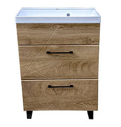 Тумба у ванну Велла Wood 60 Ш2 + умивальник Vivia idea 60 Д2