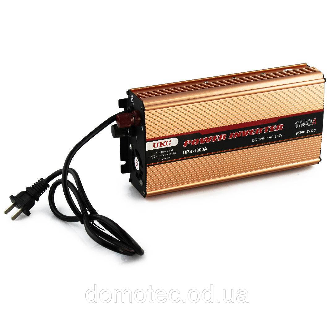 Перетворювач, інвертор UKC - AC/DC, 12V/220V, 1300W UPS+CHARGE