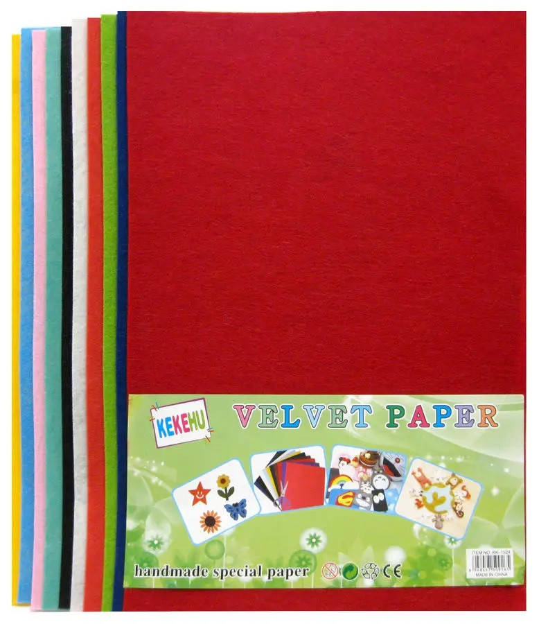 Фетр кольоровий No 0410 1 мм / 10 аркушів 21*30 cm МІКС