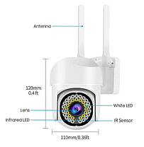 Камера відеоспостереження, вулична IP WIFI V60 TUYA 4MP | Поворотна камера відеоспостереження | Вулична камера, фото 2