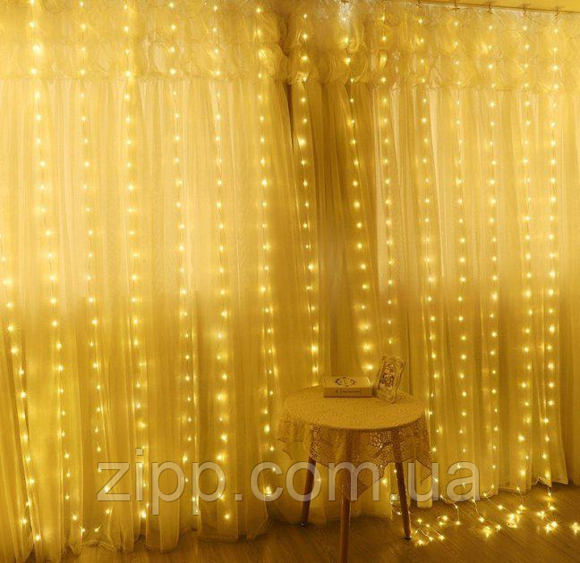 Гірлянда водоспад 3*2 м Теплий білий 280 LED