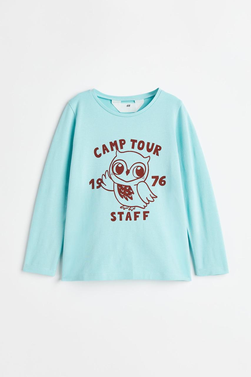 Реглан блакитний Сова H&M   92, 98/104, 110/116, 122/128, 134/140см