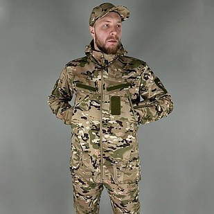 🔥 Костюм Soft Shell "Куртка + Штани" (Multicam) (непромокальний, тактичний, поліцейський) мультикам