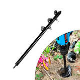 Бур садовий земляний для дриля, спіральне свердло 10x60см, фото 2