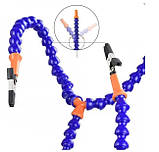 Тримач плат для паяння, третя рука, 5 гнучких валів, з лупою та LED, фото 3