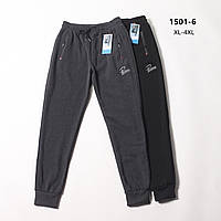 Чоловічі спортивні штани з кишенями та манжетами Kenalin УТЕПЛЕНІ на флісі, 1501- 6 (розмір XL - 4XL)