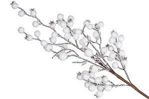 Гілка декоративна "Біла шипшина в снігу", 62 см