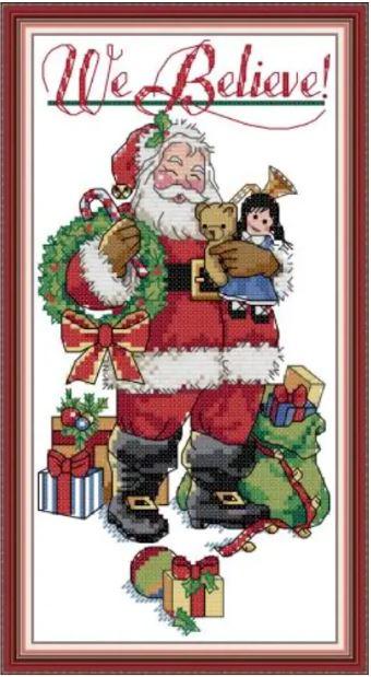 Набір для вишивання за нанесеною на канву схемою "Santa Claus (6)". AIDA 14CT printed, 17*31 см