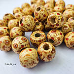 Намистини дерев'яні з візерунком 16 мм, фото 2