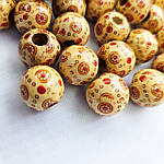 Намистини дерев'яні з візерунком 16 мм, фото 3