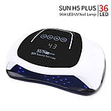 LED UV LED-льод уФ лампа для манікюру педикюру нарощування нігтів для сушіння гель-лаку SUN H5 PLUS 96W, фото 2