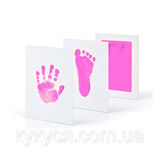 Комплект для відбитків дитячих ручок і ніжок (handprint) Рожевий