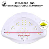 LED UV LED-льод уФ лампа для манікюру педикюру нарощування нігтів для сушіння гель-лаку SUN H5 PLUS 96W, фото 5