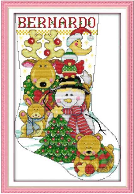 Набір для вишивання за нанесеною на канву схемою "Christmas stockin5" . AIDA 14CT printed, 32*47 см
